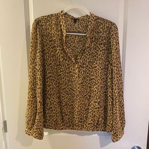 Target leopard long-sleeve blouse size XL